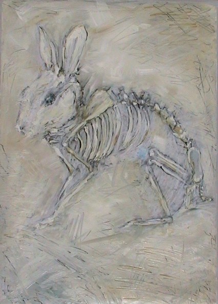 Rabbit 2008 graphite, oil stick, pastel on mylar